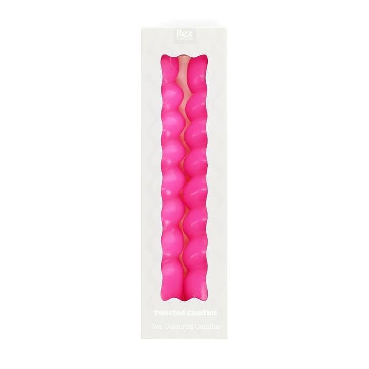 Twisted candles, bright pink