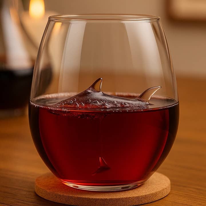 Shark in a glass drinking glass