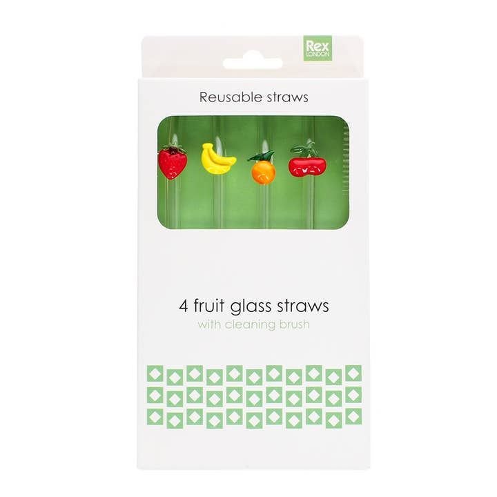 Glass straws with cleaning brushes